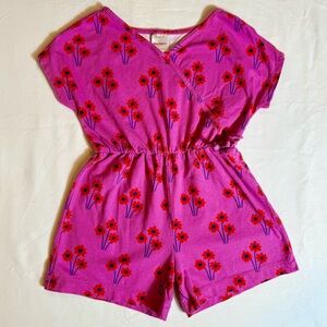 Hanna Andersson Wrap Short Romper Girls 5 110 cm Fiji Flower Print Spring Summer